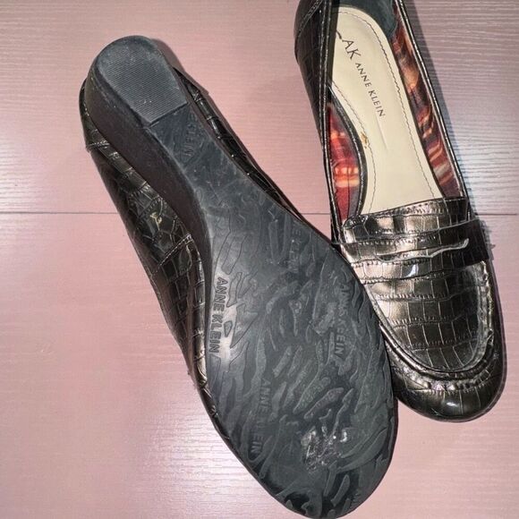 Anne Klein wedge loafer Metallic Pewter size 7 - Picture 4 of 5